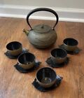 Vintage Japanese Cast Iron Tea Kettle Set - KOTOBUKI - 12 Piece Set - With Cups