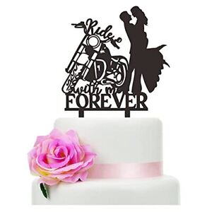 Motorcycle Wedding Cake Topper Ride with Me Forever Cake Topper Bride and Groo