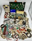 Grandma's Junk Drawer Lot. Costume Jewelry, Sterling Silver, Coins, Pocket Watch