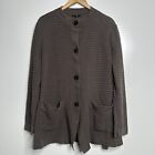 Lafayette 148 New York Taupe Button Front Waffle Knit Sweater Size XXL