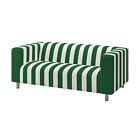 Ikea KLIPPAN loveseat sofa COVER ONLY, radbyn green/white 304.601.75 - NEW