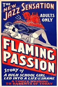 1930s Adults Only Movie Poster Flaming Passion - 24x36