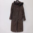 Hannah by Marlo Women's Brown Hooded Topcoat Size 8