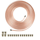 Brake Line Tubing Kit Copper Nickel 25 Ft Coil Roll 1/4 OD  w/ 16 Fittings