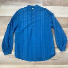 WahMaker Old West Men's Frontier Blue Embroidered Shirt Size Large