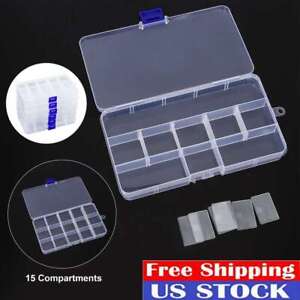 6Pcs Clear Jewelry Boxes Plastic Bead Storage Craft Container Earrings Organizer