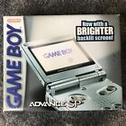 Nintendo Game Boy Advance Sp Pearl Blue Charger Brighter Screen Backlit In Box