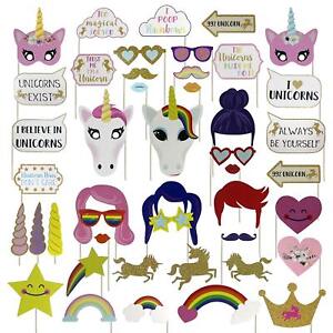 Unicorn Rainbow Pegasus Photo Booth Prop Girl Birthday Party Supplies Decoration