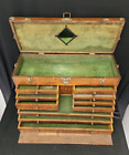 Vintage H. Gerstner & Son 11 Drawers Oak Wood Machinist Chest Tool Box Model 052
