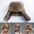 Men Russian Ushanka Trapper Cap Fur Hat Trapper Earflap Ski Cap Windproof Winter