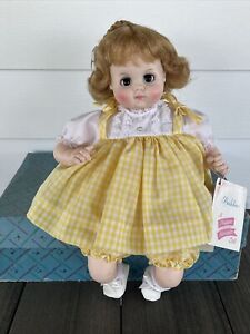 1975 Vintage Madame Alexander Doll Blonde Puddin Gingham Dress 3930 w/box 14”