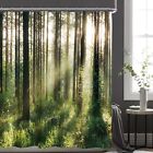Sunlight Shower Curtain 60Wx72L Inch Green Trees Sunshine Nature Scenic Sunri...