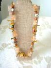 Vintage Miriam Haskell Necklace Gold Tone Clamshells Wood Abalone Etc. Beads