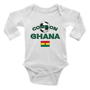 Ghana Football Come On Sports Baby Grow L-Sleeve Vest Bodysuit Boys Girls Gift