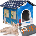 Heated Cat House for Outdoor and Indoor - Weatherproof Waterproof Kitty Shelter