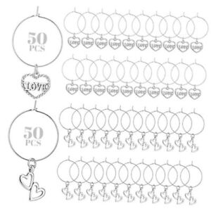 100 Pieces Wedding Favors Wine Glass Charms Wine Charms for Stem Glasses