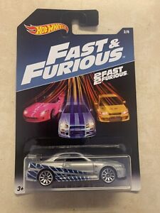 Hot Wheels 2017 Fast & Furious 2 Fast 2 Furious Nissan Skyline GT-R R34 Silver