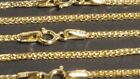 14K Solid Yellow Gold 1.75 mm Square Wheat Chain Necklace 16”,18”,20”,22”,24”