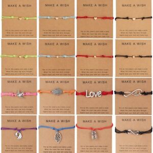 Lucky Wish Bracelets Tibetan Charm Friendship Best Friend Adjustable Bangle Gift