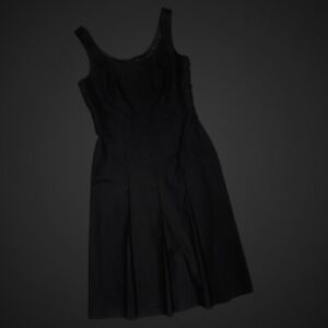Theory Dress Black Tank Pleats Size 4 Wool Blend Designer A Line