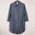 Prairie Underground Chambray Cotton 3/4 Sleeve Buttondown Shirt Dress Medium
