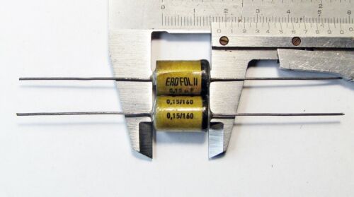 2 pcs Erofol II 150nF 160V 0,15uF Roederstein axial tone capacitors 0,15µF