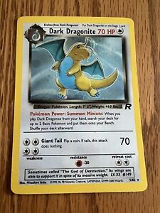 Pokemon Card Dark Dragonite 5/82 Team Rocket Holo MP/PL Worn
