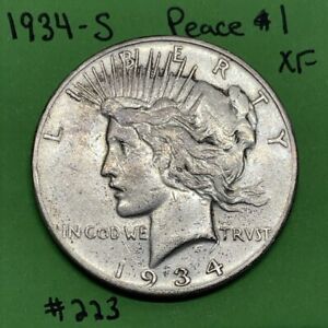 1934 S Peace Dollar $1 XF Extremely Fine 90% Silver Very Tough Date / Grade