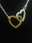Dual Interlocking Hearts - Wife, Girlfriend, Mom - Pendant Necklace Gift