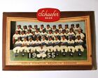 1955 Brooklyn Dodgers World Series Champions Schaefer 3-D Beer Sign Cardboard