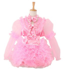 Sissy Girl Maid Lockable Pink Satin Dress cosplay costume Tailor-made