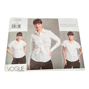 Vogue V2789  Anne Klein Blouse Shirt Size 12 14 16 Sewing Pattern Uncut