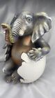 Carlos And Albert Sculpture Elephant On Egg Throne 10”x7”x7” Signed & Numbered