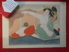 來自日本的真正古董 ca. 1910 Painted on silk!! Large! Authentic Ukiyo-E Shunga 春画 JAPAN  湯
