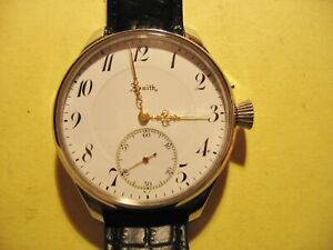 Enormous 48mm Zenith Wrist Watch with Vintage Pocket Watch Movement Conversion