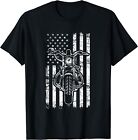 American Motorcycle Patriotic US Flag Cool Biker Unisex T-Shirt