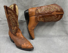 Dos De Oro Genuine Ostrich Exotic Western Cowboy Boots Size 10.5 Pointed Toe