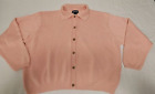 Vintage Lands' End women's cardigan sweater-sz XL 18-20-peach/pink-EXCELLENT-USA