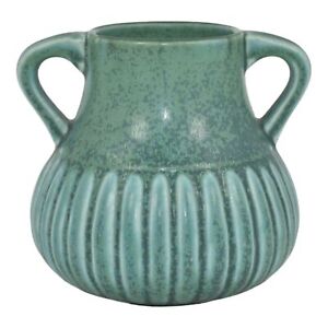 New ListingRookwood 1929 Vintage Arts And Crafts Pottery Bluish Green Ceramic Vase 2559
