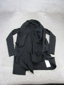 Allsaints Sweater Womens Xs Black Knit Wool Open Cardigan