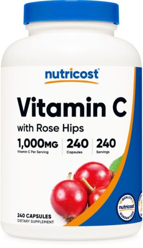 Nutricost Vitamin C with Rose Hips 1025mg, 240 Capsules