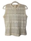 Vintage Pariseanne knitwear lace cream tank top Sz M based on PTP 18
