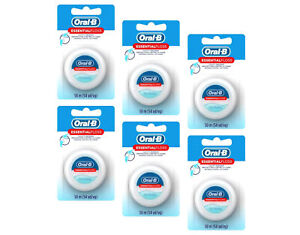 Oral-B Essential Floss Unflavored Waxed 54 Yards (50m) - Pack of 5