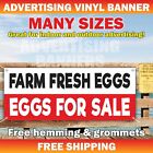 FARM FRESH EGGS FOR SALE Advertising Banner Vinyl Mesh Sign Chickens Farmers