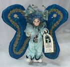Vtg 1991 JUNE CLOWN DOLL By Robin Woods Teal  Blue Decorative Plastic on Stand