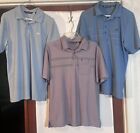 Lot of 3 Mens Travis Mathew Polo Golf Gray Blue Pima Cotton Blend Shirts  Medium