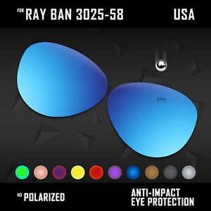 Anti Scratch Polarized Replacement Lens for-Ray Ban Aviator RB3025 58mm Frame