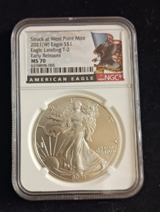 2021(W) Eagle Landing T-2 NGC MS 70 Early Releases Silver Dollar Coin