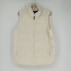 Lands' End Women's Ivory White Down Puffer Quilted Vest Jacket Size 1X Full Zip
