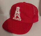 Houston Oilers Vintage Trucker Hat Cap SnapBack Red 70s Rare NFL Logo 5 Panel